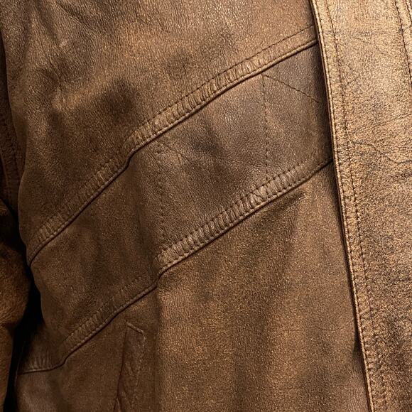 Wilsons Adventure Bound AB Brown Leather Bomber Jacket Thinsulate Lined Men's L - Picture 8 of 13